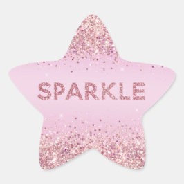 Pink Glitzy Glitzer Sparkle Stern-Aufkleber