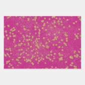 Pink Glitzy Gold Sparkle Confetti Dots Geschenkpapier Set (Vorderseite)