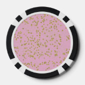 Pink Glitzy Gold Sparkle Confetti Dots Pokerchips (Rückseite)