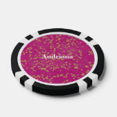 Pink Glitzy Gold Sparkle Confetti Dots Pokerchips (Einzeln)