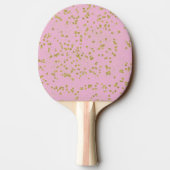 Pink Glitzy Gold Sparkle Confetti Dots Tischtennis Schläger (Rückseite)