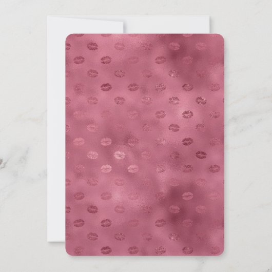 Pink Glitzy Lips Einladung (Rückseite)