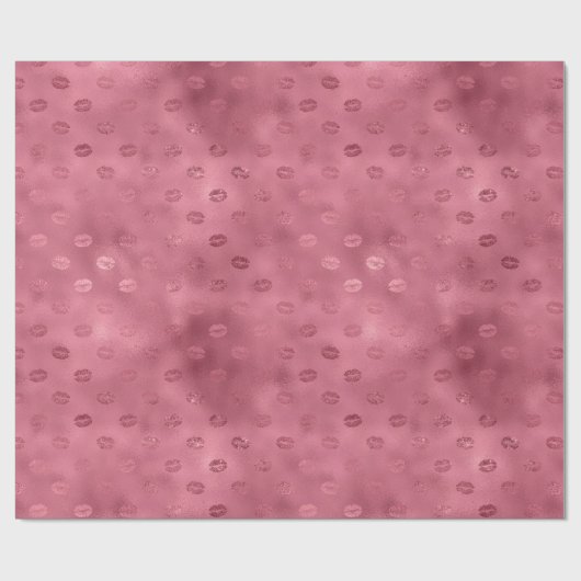 Pink Glitzy Lips Geschenkpapier (Flach)
