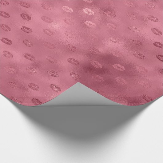 Pink Glitzy Lips Geschenkpapier (Ecke)