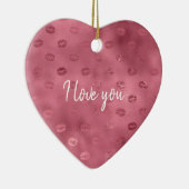 Pink Glitzy Lips Keramik Ornament (Rechts)