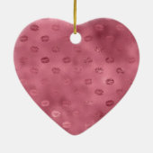 Pink Glitzy Lips Keramik Ornament (Hinten)