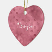 Pink Glitzy Lips Keramik Ornament (Links)