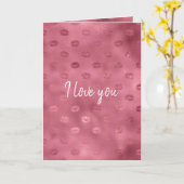 Pink Glitzy Lips Liebe Karte (Gelbe Blume)