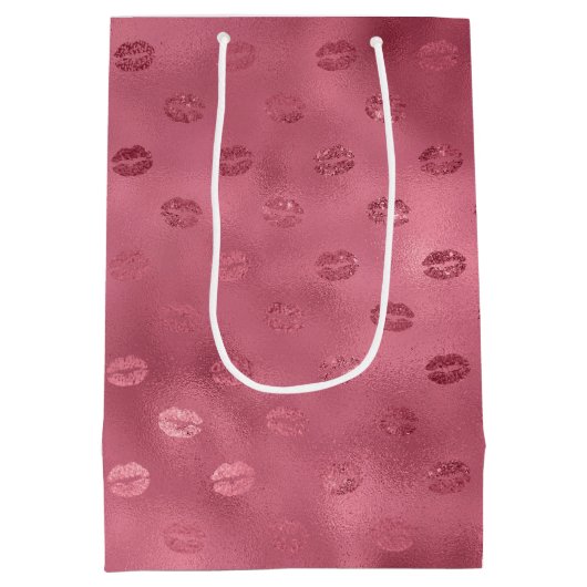 Pink Glitzy Lips Mittlere Geschenktüte (Rückseite)