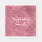 Pink Glitzy Lips Serviette (Vorderseite)