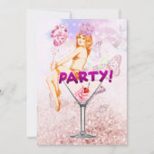 Pink Glitzy Sequence Glamour Junggeselinnen-Abschi Einladung (Vorderseite)