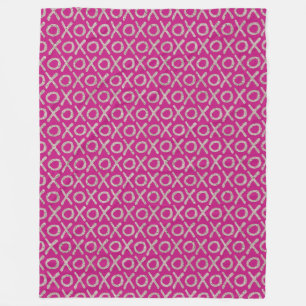 Pink Glitzy Silver XOXO Geburtstag Fleecedecke