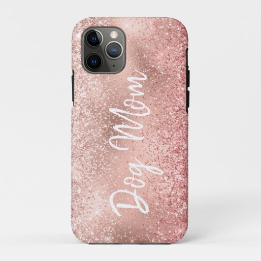Pink Glitzy Sparkle Glitzer Dog Mama Case-Mate iPhone Hülle (Rückseite)