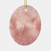 Pink Glitzy Sparkle Glitzer Dog Mama Keramik Ornament (Rechts)