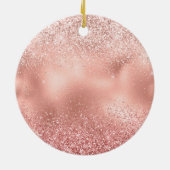 Pink Glitzy Sparkle Glitzer Dog Mama Keramik Ornament (Hinten)