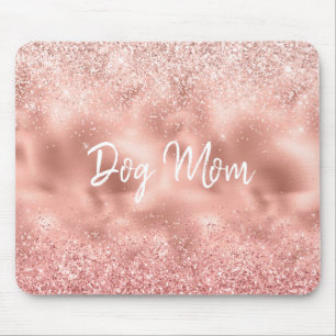 Pink Glitzy Sparkle Glitzer Dog Mama Mousepad