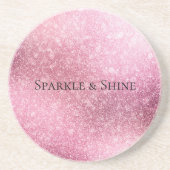 Pink Glitzy Sparkle Personalisiert Getränkeuntersetzer (Vorne)
