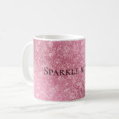 Pink Glitzy Sparkle Personalisiert Kaffeetasse (Vorderseite Links)