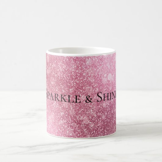 Pink Glitzy Sparkle Personalisiert Kaffeetasse (Mittel)