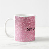Pink Glitzy Sparkle Personalisiert Kaffeetasse (Links)