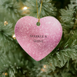 Pink Glitzy Sparkle Personalisiert Keramik Ornament