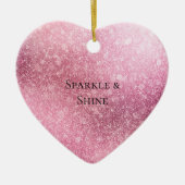 Pink Glitzy Sparkle Personalisiert Keramik Ornament (Vorne)