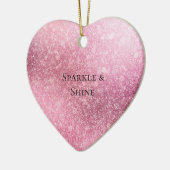 Pink Glitzy Sparkle Personalisiert Keramik Ornament (Links)