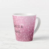 Pink Glitzy Sparkle Personalisiert Milchtasse (Rechte Ecke)