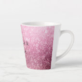 Pink Glitzy Sparkle Personalisiert Milchtasse (Rechts)