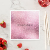 Pink Glitzy Sparkle Personalisiert Serviette (Beispiel)