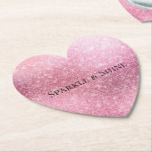 Pink Glitzy Sparkle Personalisiert Untersetzer (angewinkelt)