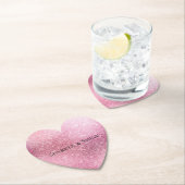 Pink Glitzy Sparkle Personalisiert Untersetzer (Vor Ort)