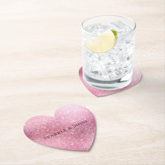 Pink Glitzy Sparkle Personalisiert Untersetzer (Vor Ort)