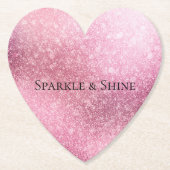 Pink Glitzy Sparkle Personalisiert Untersetzer (Vorderseite)