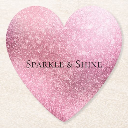 Pink Glitzy Sparkle Personalisiert Untersetzer (Vorderseite)
