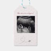 Pink Globe Passport Travel Baby Shower Geschenkanhänger (Rückseite)