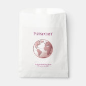 Pink Globe Passport Travel Baby Shower Geschenktütchen (Vorderseite)