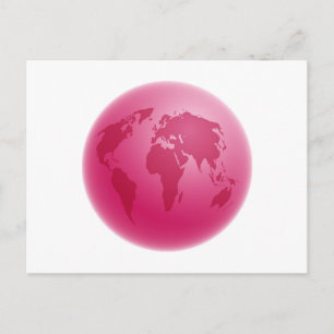 Pink Globe Postkarte