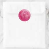 Pink Globe Runder Aufkleber (Tasche)
