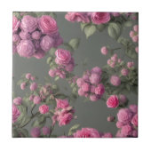 Pink Glorious Rose Blumendekorative Keramik Tile Fliese (Vorderseite)