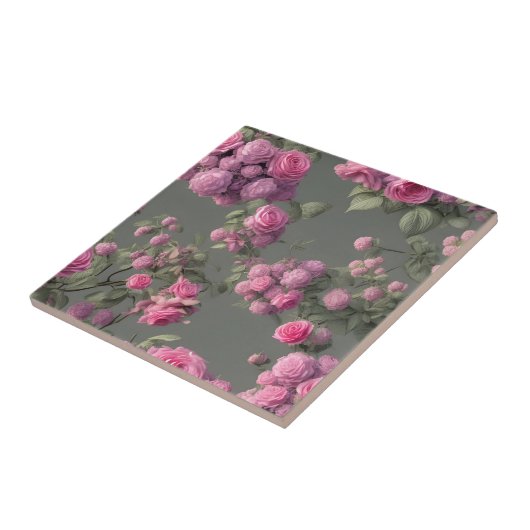 Pink Glorious Rose Blumendekorative Keramik Tile Fliese (Seite)