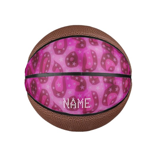 Pink Glossy Cheetah Mini Basketball (Vorderseite)