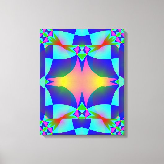 Pink Glow Geometric Design Wrapped Canvas Leinwanddruck (Vorderseite)