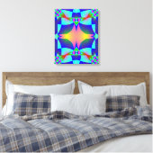 Pink Glow Geometric Design Wrapped Canvas Leinwanddruck (Insitu (Schlafzimmer))
