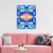 Pink Glow Geometric Design Wrapped Canvas Leinwanddruck (Insitu (Wohnzimmer))