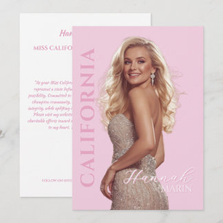 Pink Glow Pageant-Titelträgerin Autogramm Promo-Ka Feiertagskarte