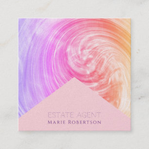 Pink Glow Pastell Sunset Hues Anwesen Agent Quadratische Visitenkarte