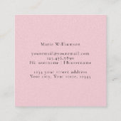 Pink Glow Pastell Sunset Hues Anwesen Agent Quadratische Visitenkarte (Rückseite)