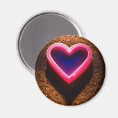 "Pink Glow: Round Magnetic Candle Art" Magnet (Vorderseite/Rückseite)