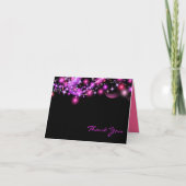 PINK GLOWING STARS Falten Dank Karte (Vorderseite)